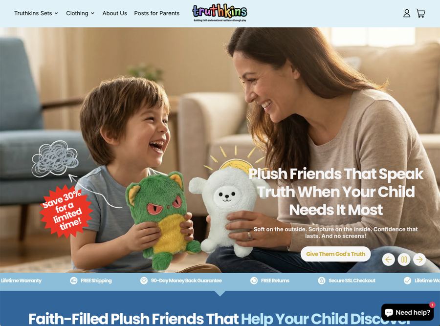 Truthkins homepage screenshot